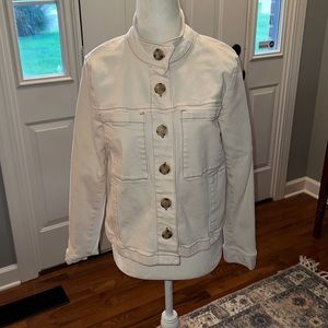 J.Jill Jacket Utility Jacket off white with brown stitching SMALL